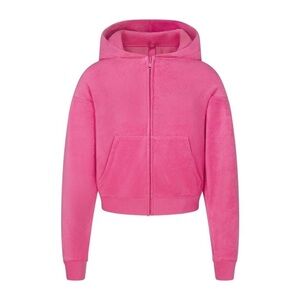 Skims French Terry Lounge Zip Up Hoodie in Watermelon pink.
Size: S